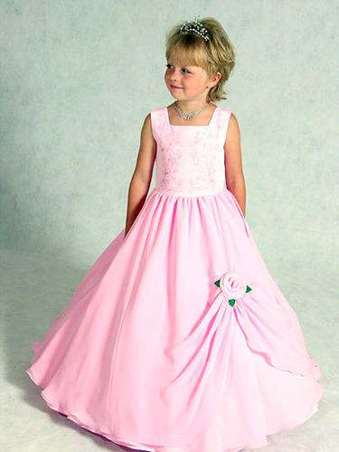 Baby Pink Color Partywear kids Gown by Bonita Fashions