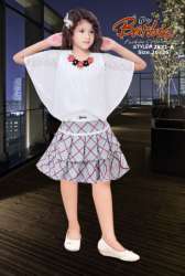 kids party wear designer fancy top and skirt set