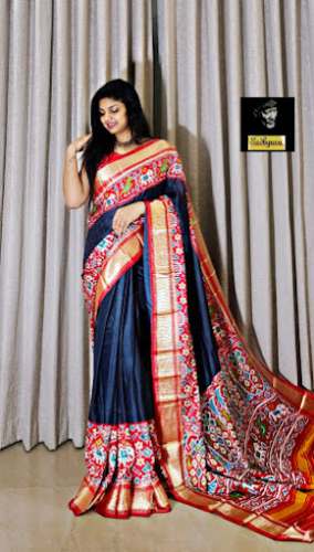New Collection Blue Printed Saree For Women