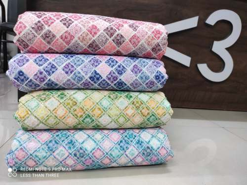 Digital Printed Chikan Kurta Fabric