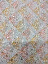 Linen Schiffli Embroidery Fabric