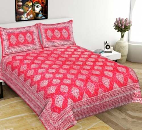 Cotton Jaipuri Printed Double Bed Sheet 90 x 100 by Saturn Trip