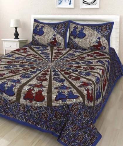 Jaipuri Printed Cotton Double 90X100 Bed Sheet 