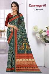 Kalamakari cotton Digital Kosa Muga Adarsh Saree