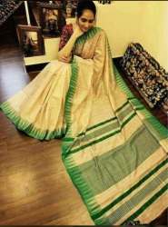 Viscose Kota Saree With Temple Border Printed At Wholesale Rate