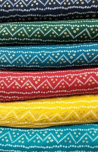 Pigment Print Bandhani Print Rayon Fabric  by Unicotsyn Pvt Ltd