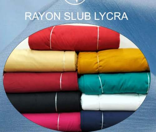 Plain Rayon Slub Lycra Fabric  by Unicotsyn Pvt Ltd