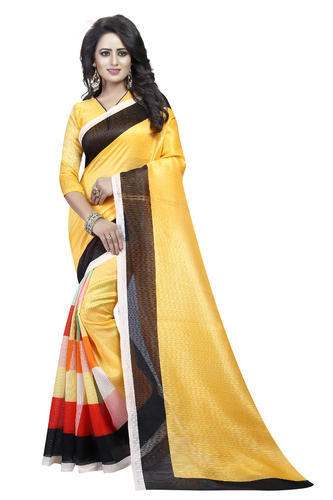 Daily wear Yellow Georgette Saree by AZY Fabrics