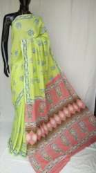 Exclusive Hand Block Printed Cotton Saree for woman 