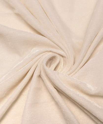 Off White 9000 Micro Plain Velvet Fabric by Fabric Dekho