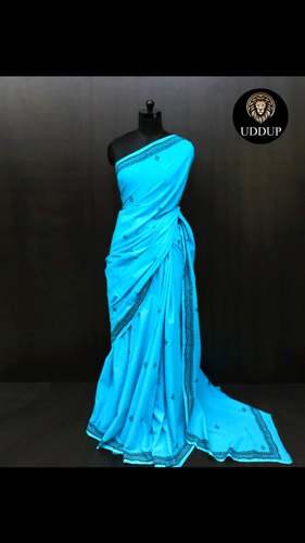 Sky Blue Stylish Mulmul Cotton Saree