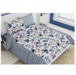 Birds Print Pure Cotton Double Bed Sheet