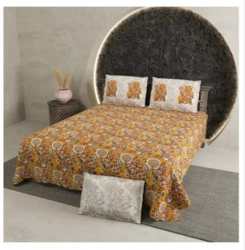 Floral Printed Cotton Double Bed Sheet