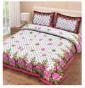 Flower Printed King Bed Sheet