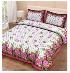 Flower Printed King Bed Sheet