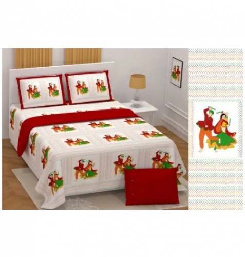 Garba Print Pure Cotton King Bed Sheet by Jaipur Prime