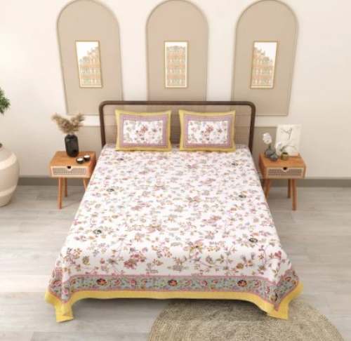 Kanth Print Cotton Bed  Sheet by Jaipur Prime