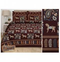 Rajwadi Style Hoarse Print Bed Sheet