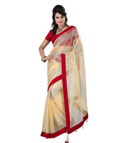 Crepe designer saree