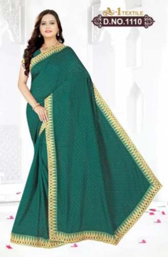 Silk Embroidery Vichitra Saree For Women by A1 Textile