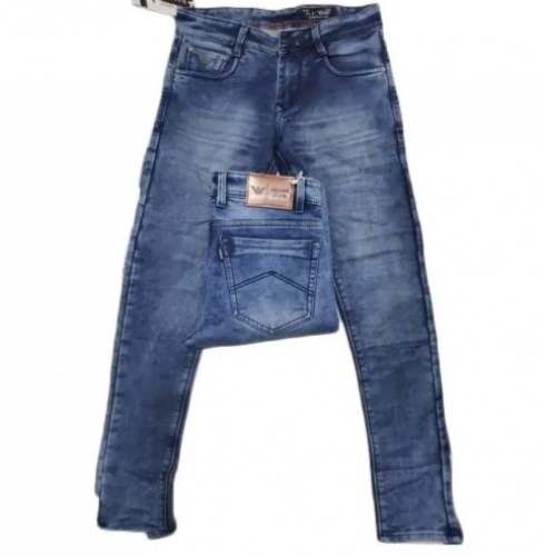 Mens Blue Casual Crushed Jeans by Kana Enterprises