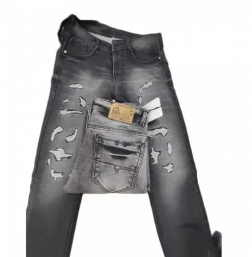 Mens Grey Ripped Denim Jeans by Kana Enterprises