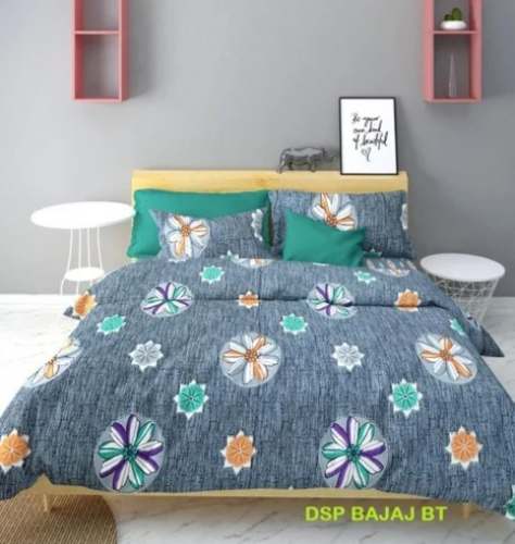 Pure Cotton Floral Printed Bed Sheet by Durga Sparkle Pillow Craft