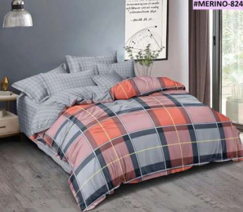 Orange Grey Color Cotton Duvet Set  by Ketostics