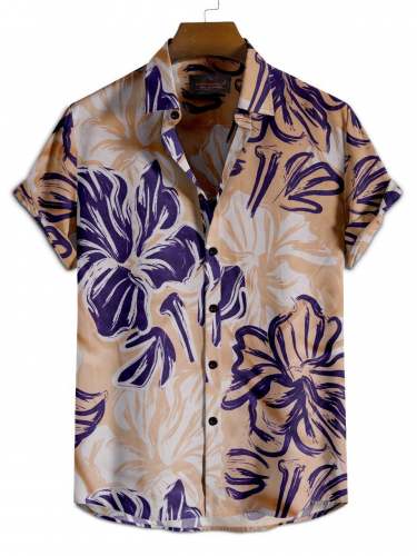 Flower Printed Mens Lycra Shirt