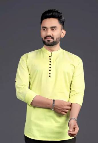 Plain Shirt style Short Kurta For Men