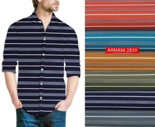 Formal Wear Cotton Stripes Print Shirting Fabric 