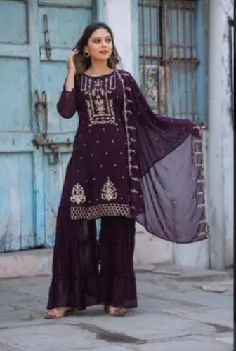 Trendy Kurti Palazzo Dupatta Set For Women by Meru Creation