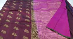 Embossed Kanchipuaram Silk Saree With Blouse 