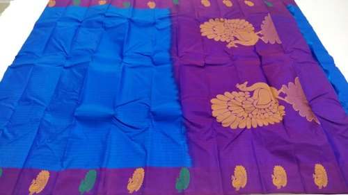 Pure Silk Kanchipuram Light Blue Saree by Sai Prathik Collections