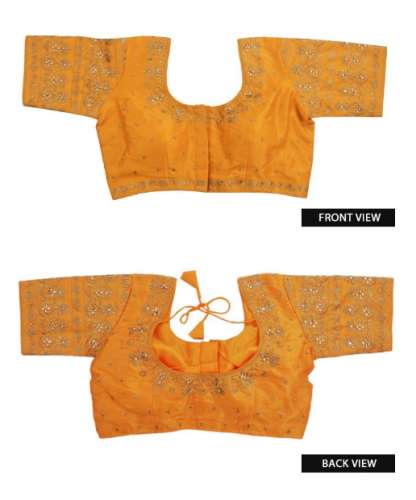 The Chennai Silk Orange Ready Made Blouse