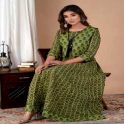 anarkali dress bagru Handblock printed