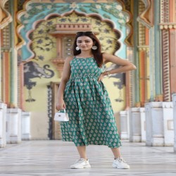 Bagru Hand Block Printed Cotton Dress One piece