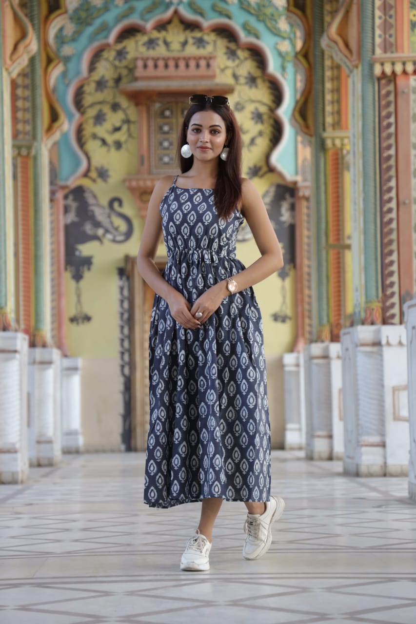 Bagru Handblock Printed Cotton Dress