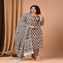 bagru handblock printed suit with cotton dupatta