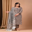 bagru handblock printed suit with cotton dupatta thumb 1