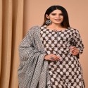 bagru handblock printed suit with cotton dupatta thumb 3