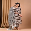 bagru handblock printed suit with cotton dupatta thumb 4
