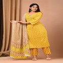 bagru handblock printed suit with cotton mulmul dupatta thumb 1