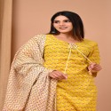 bagru handblock printed suit with cotton mulmul dupatta thumb 2