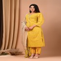 bagru handblock printed suit with cotton mulmul dupatta thumb 3