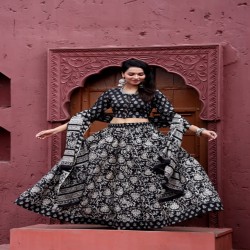 Lehenga set bagru Handblock printed