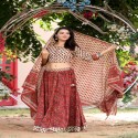 Lehenga set bagru Handblock printed thumb 7