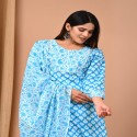premium bagru handblock printed suit with cotton dupatta thumb 1