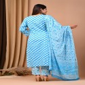 premium bagru handblock printed suit with cotton dupatta thumb 2