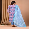 premium bagru handblock printed suit with cotton mulmul dupatta thumb 4